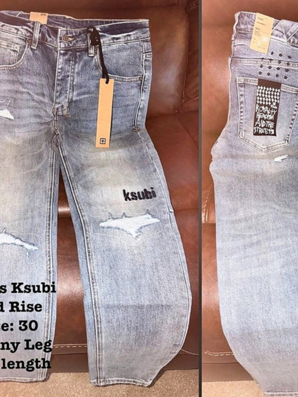 Ksubi Van Winkle Royalty Heroism and the Streets Skinny Jeans Blue Waist 30